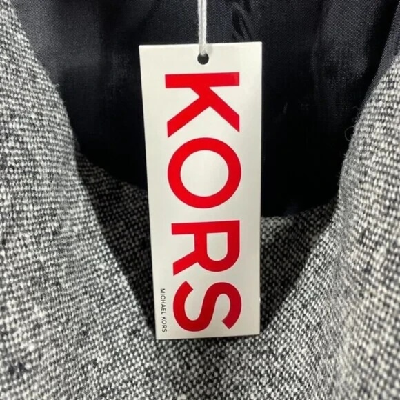 NEW Michael Kors Skirt Womens 12 gray woven designer mini classic - Picture 5 of 10